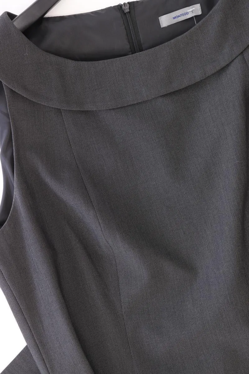 Montego Bleistiftkleid Gr. 44 Ärmellos grau aus Polyester