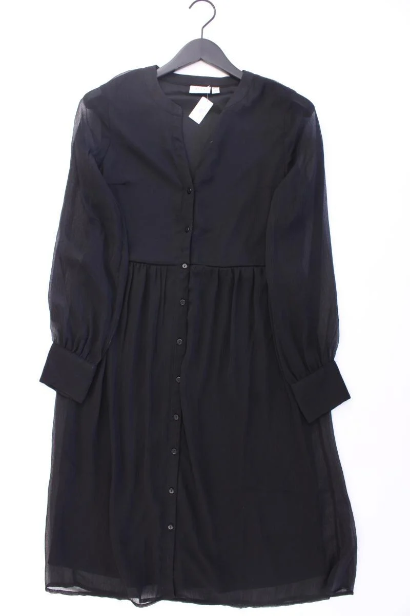Vila Chiffonkleid Gr. 34 Langarm schwarz