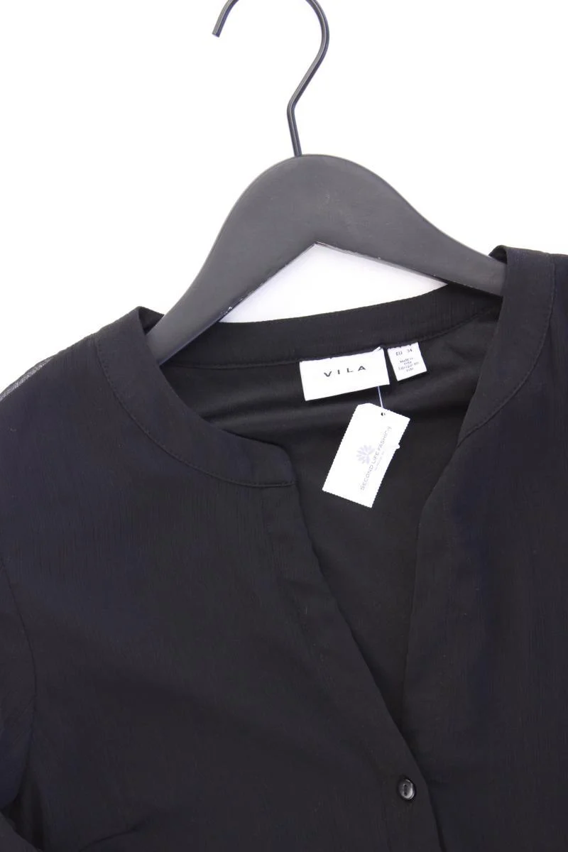 Vila Chiffonkleid Gr. 34 Langarm schwarz