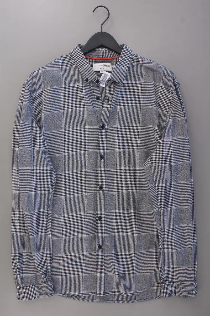 Tom Tailor (Denim) Langarmhemd für Herren Gr. XXL hahnentritt grau aus Baumwolle