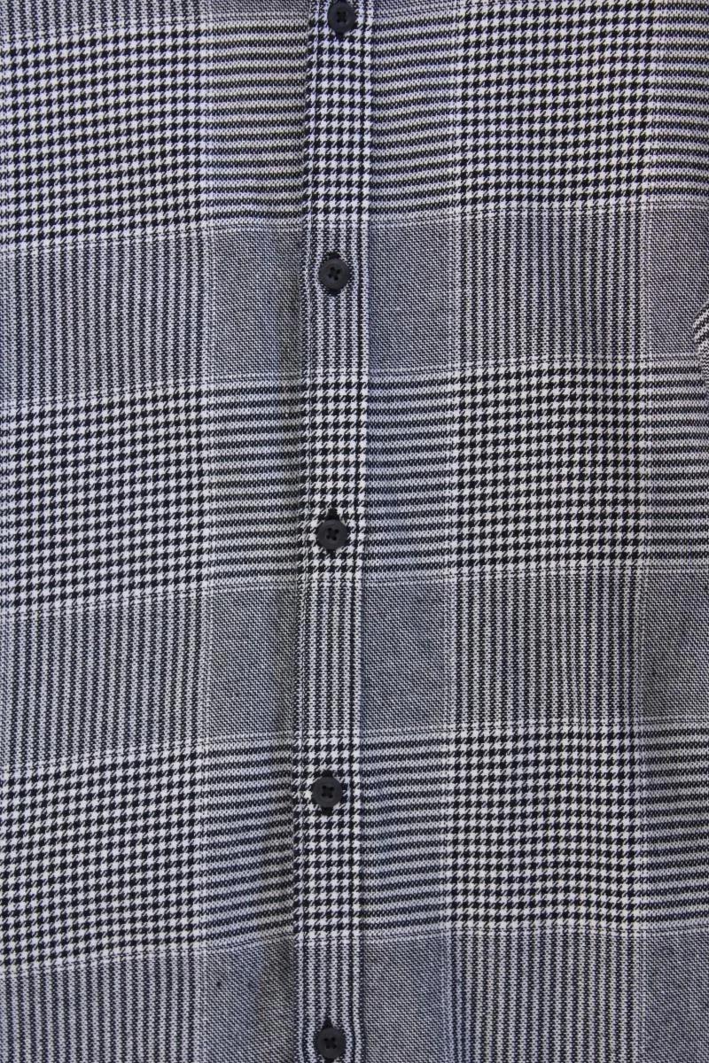 Tom Tailor (Denim) Langarmhemd für Herren Gr. XXL hahnentritt grau aus Baumwolle