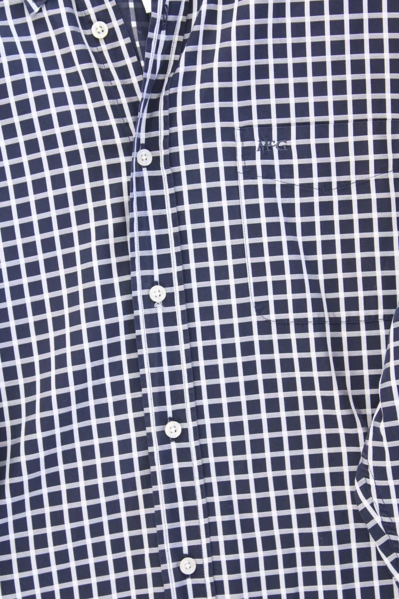 McGregor Karohemd für Herren Gr. XXL kariert Langarm blau aus Baumwolle
