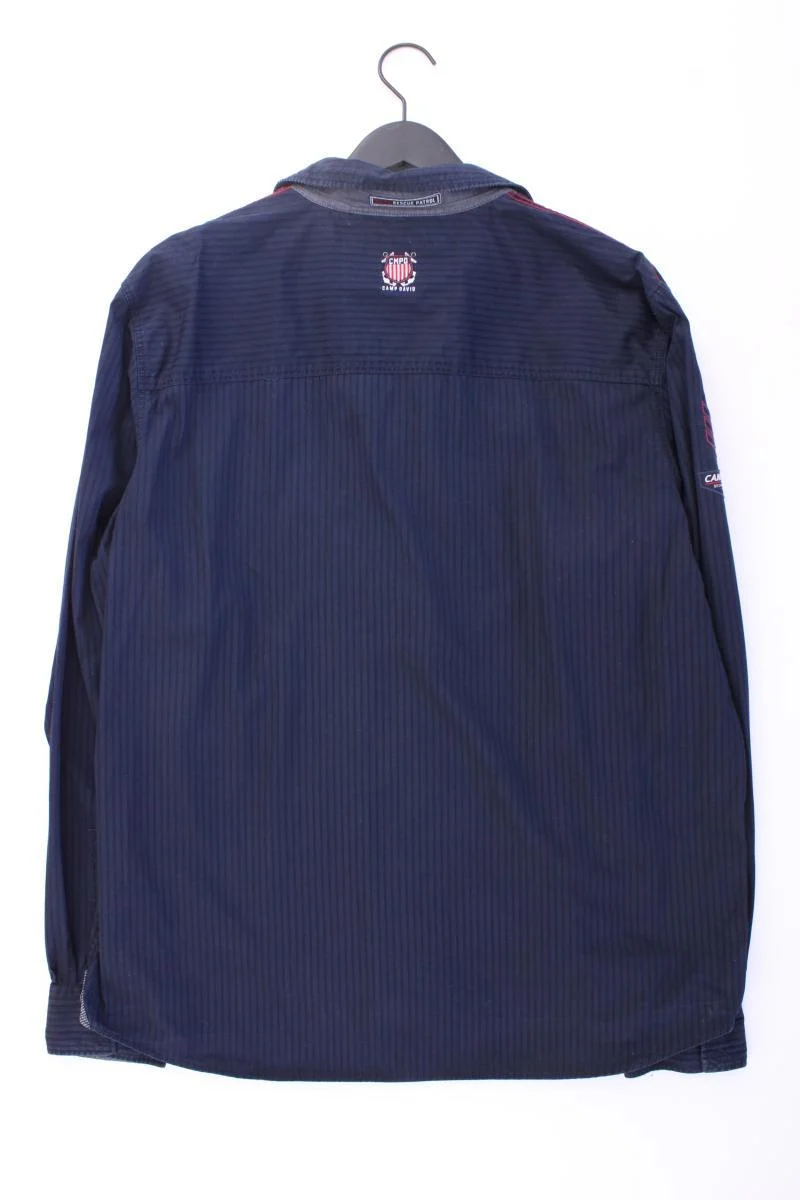 Camp David Langarmhemd für Herren Gr. XXL blau aus Baumwolle