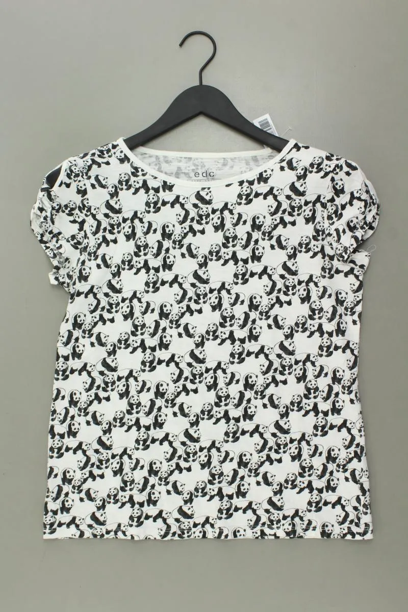 edc by Esprit Printshirt Gr. S mit Tierdruck Kurzarm weiß