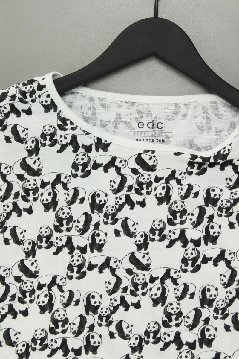edc by Esprit Printshirt Gr. S mit Tierdruck Kurzarm weiß