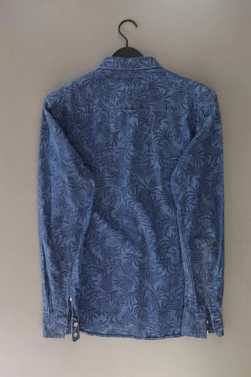 Minimum Langarmhemd für Herren Gr. L blau aus Baumwolle