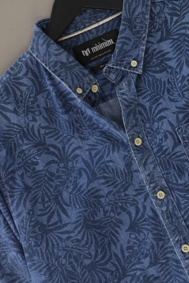 Minimum Langarmhemd für Herren Gr. L blau aus Baumwolle