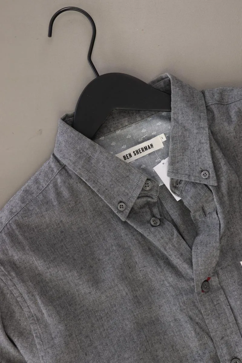 Ben Sherman Langarmhemd für Herren Gr. L grau aus Baumwolle