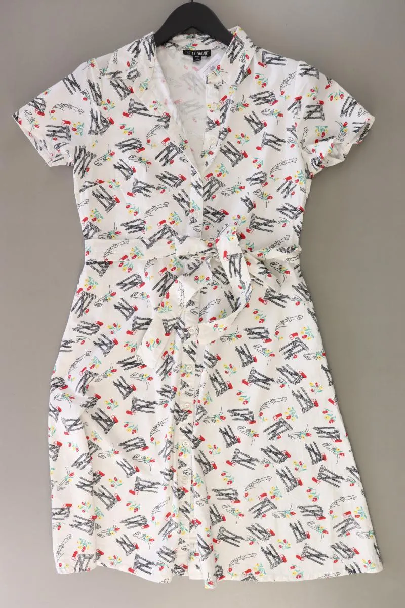 Pretty Vacant Kurzarmkleid Gr. S mit Gürtel weiß aus Baumwolle