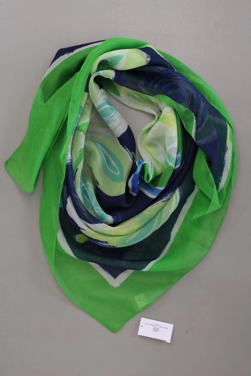 Tuch mit Blumenmuster grün aus Polyester