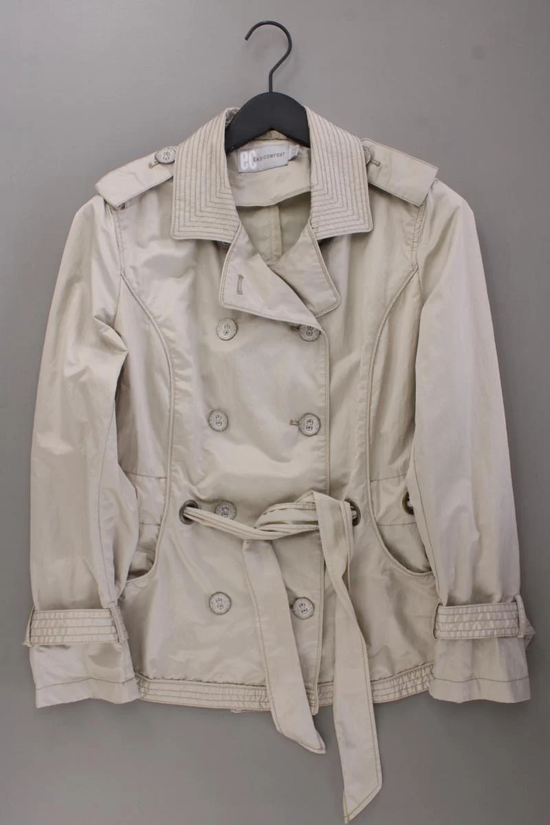 Easy Comfort Kurzer Trenchcoat Gr. 42 Vintage creme aus Polyester