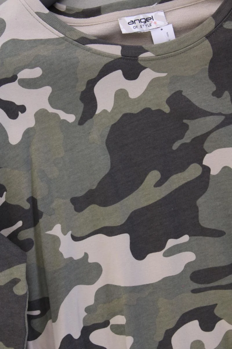 angel of style Langarmpullover Gr. 46 camouflage olivgrün