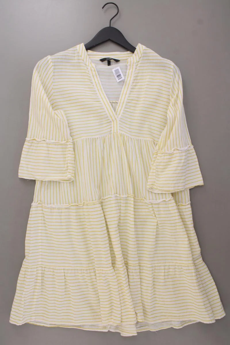 Vero Moda Sommerkleid Gr. L gestreift 3/4 Ärmel gelb aus Baumwolle