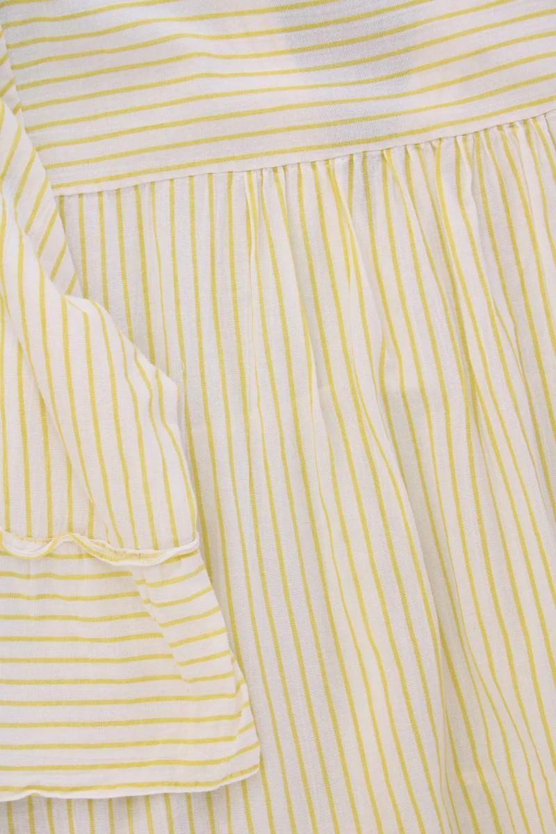 Vero Moda Sommerkleid Gr. L gestreift 3/4 Ärmel gelb aus Baumwolle