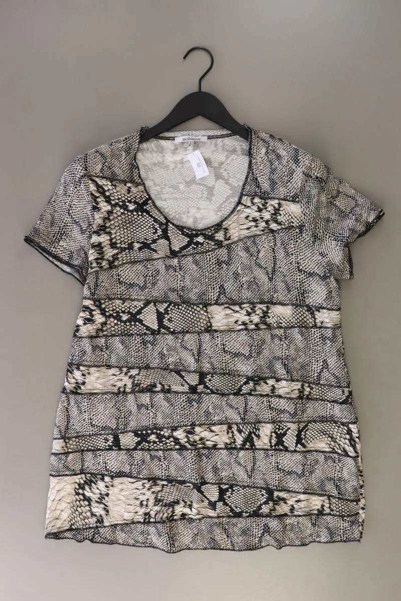 Steilmann Printshirt Gr. 46 mit Tierdruck Kurzarm creme aus Baumwolle