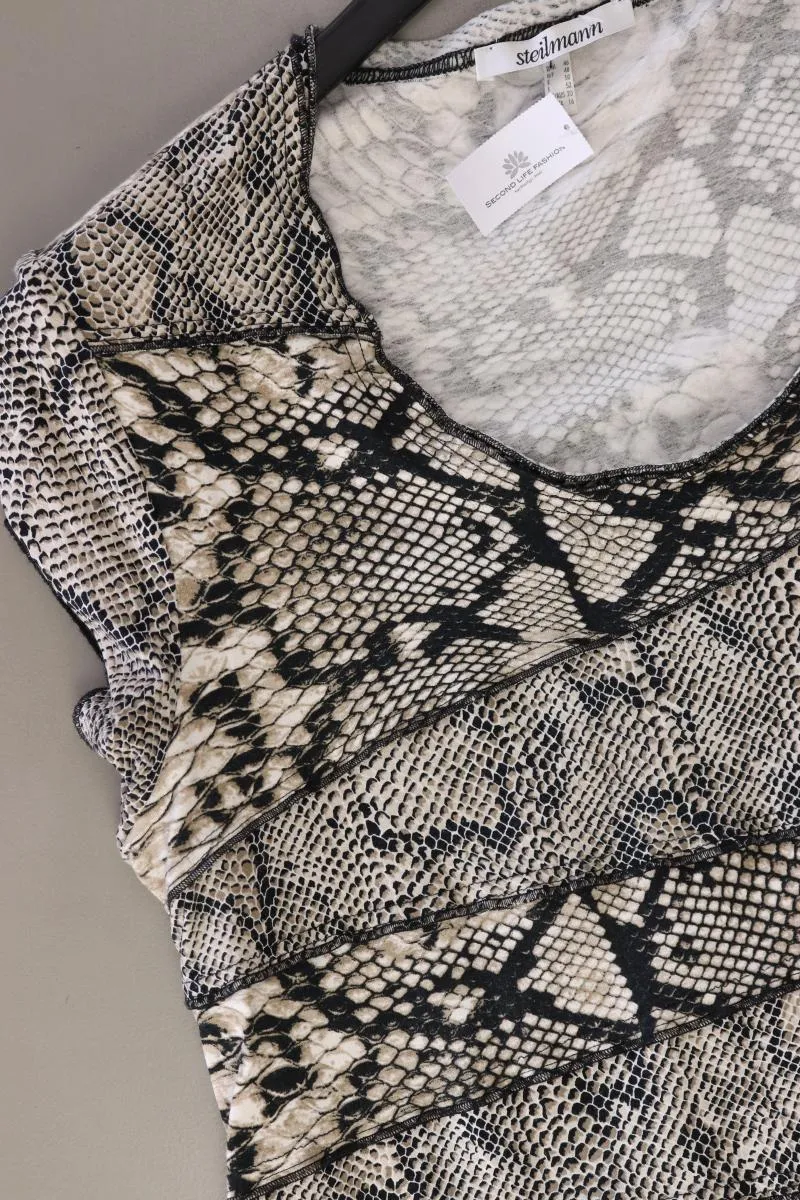 Steilmann Printshirt Gr. 46 mit Tierdruck Kurzarm creme aus Baumwolle