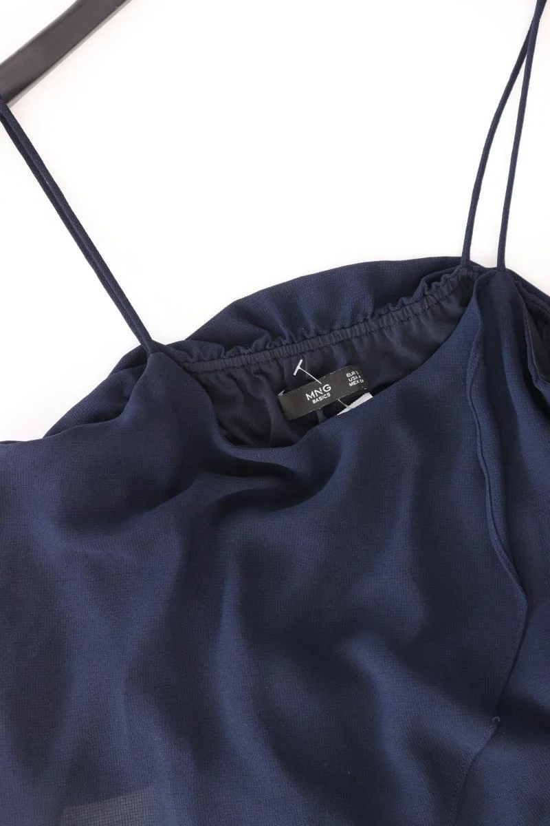 Mango Chiffonkleid Gr. S Träger blau aus Polyester