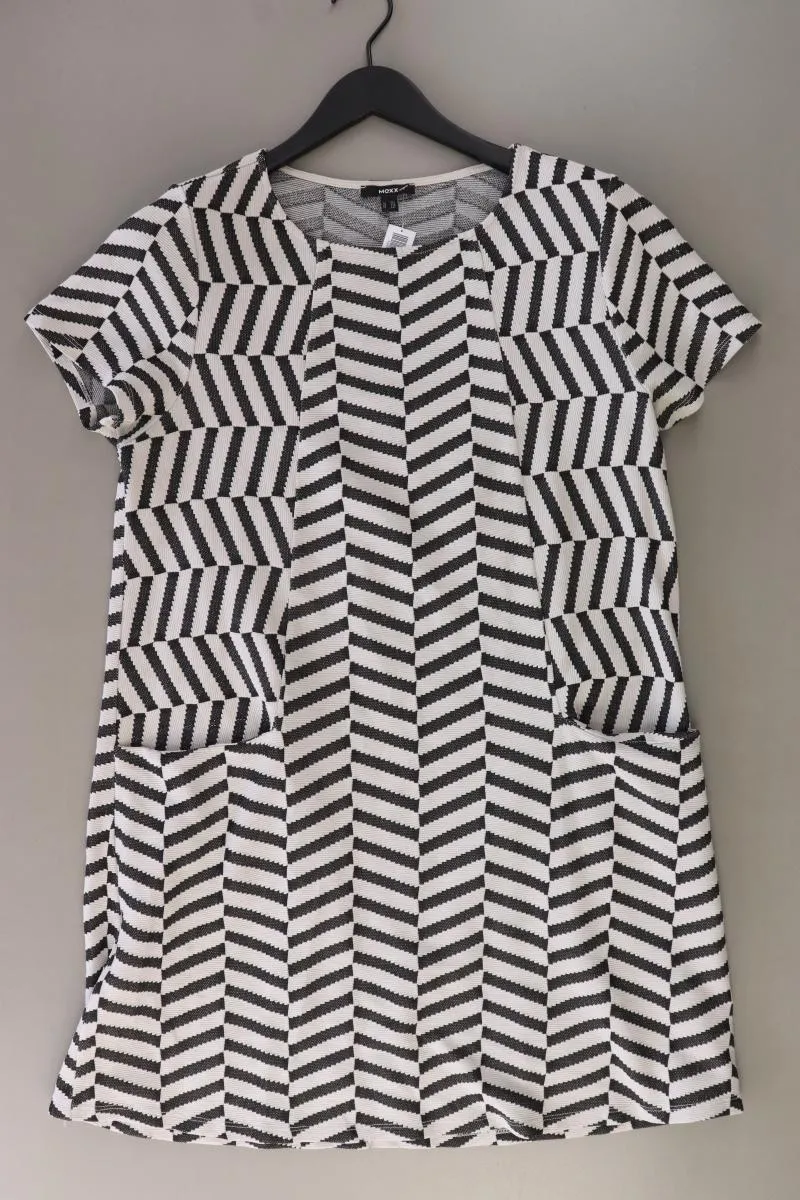 Mexx Kurzarmkleid Gr. XXL geometrisches Muster grau aus Baumwolle