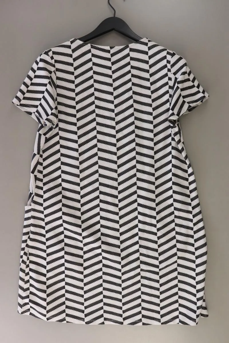 Mexx Kurzarmkleid Gr. XXL geometrisches Muster grau aus Baumwolle