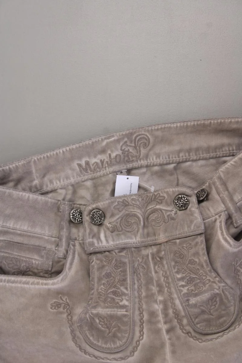 Marjo Shorts in Trachtenoptik Gr. 36 braun aus Baumwolle