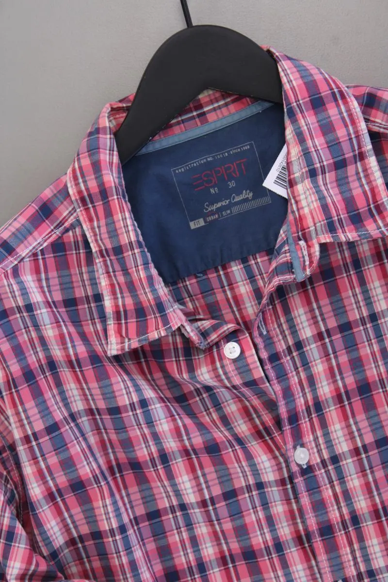 Esprit Karohemd für Herren Gr. XXL kariert Langarm pink aus Baumwolle