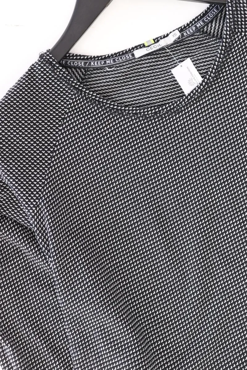 Cecil Longsleeve-Shirt Gr. XS Langarm schwarz aus Baumwolle