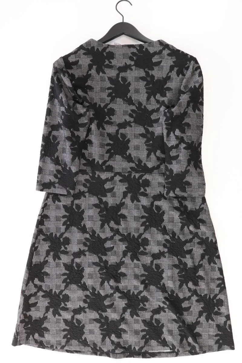 s.Oliver Etuikleid Gr. 42 mit Blumenmuster 3/4 Ärmel grau aus Polyester