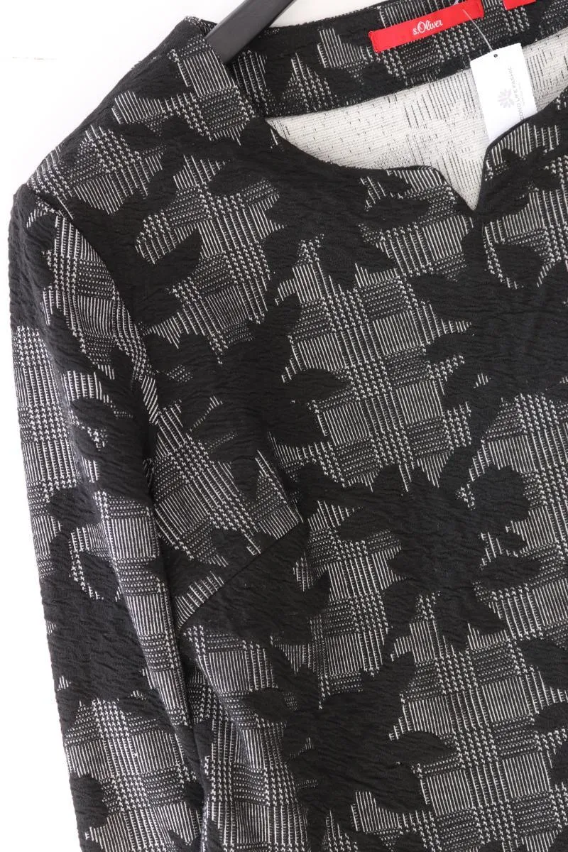 s.Oliver Etuikleid Gr. 42 mit Blumenmuster 3/4 Ärmel grau aus Polyester