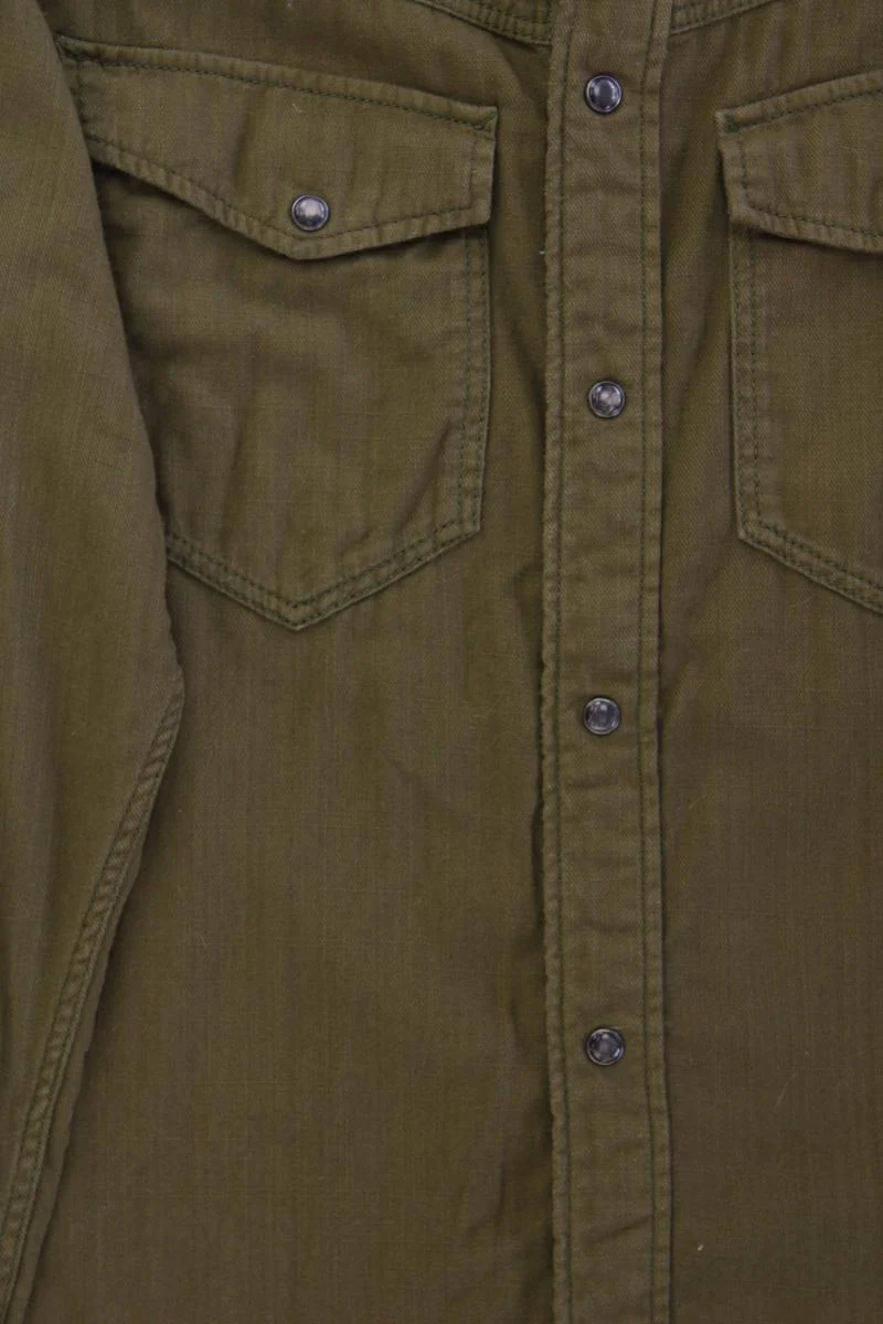 G-Star RAW Langarmhemd für Herren Gr. XXL olivgrün aus Baumwolle