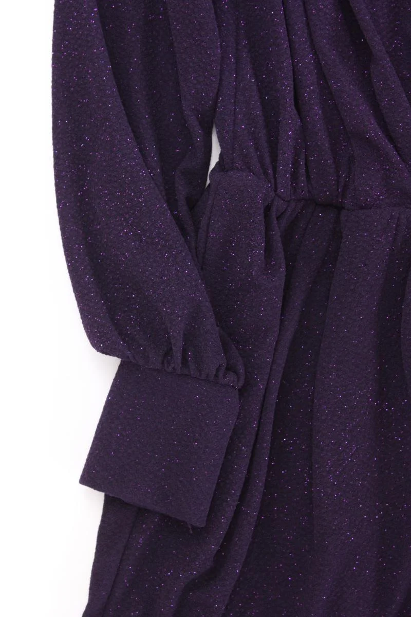 Mohito Langarmkleid Gr. XS mit Glitzer lila aus Polyester