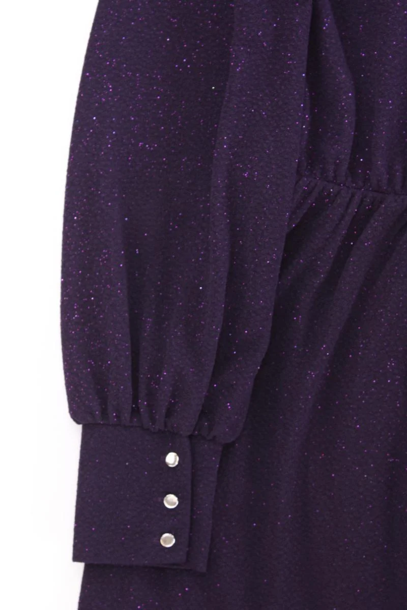 Mohito Langarmkleid Gr. XS mit Glitzer lila aus Polyester