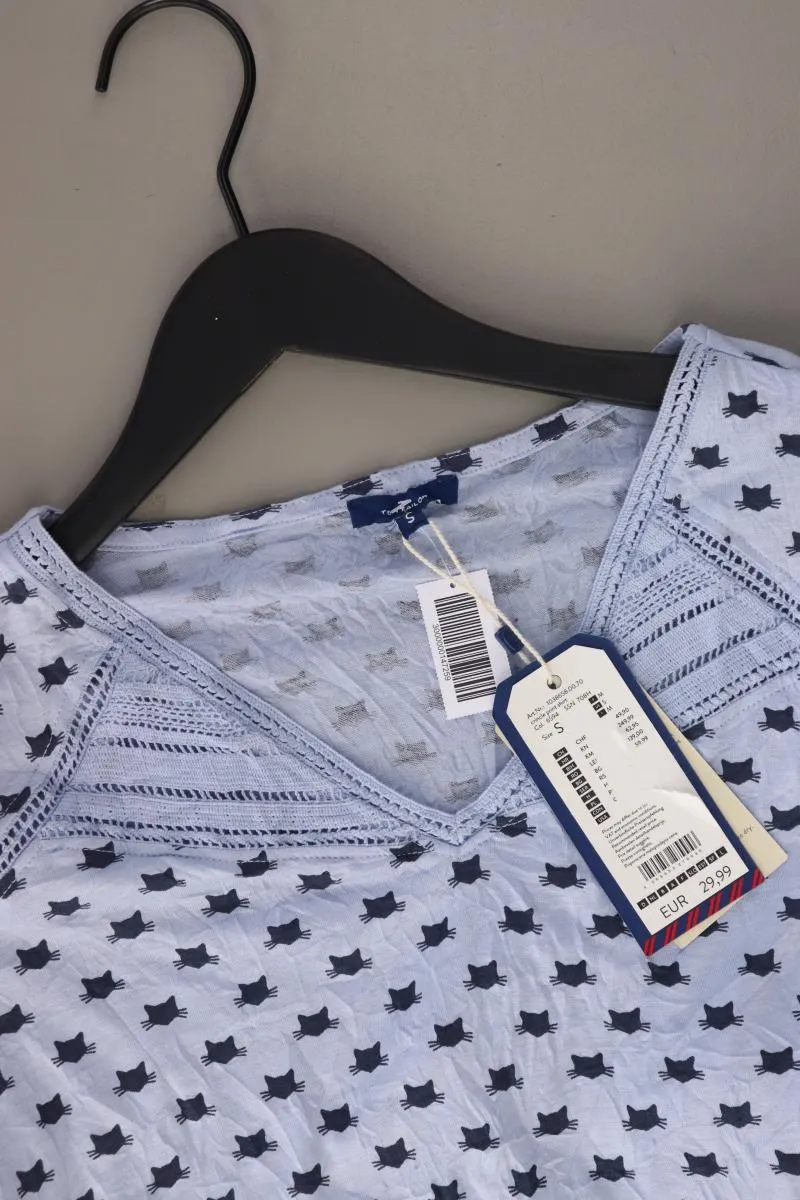 Tom Tailor Shirt mit Katzenmuster Gr. S neu mit Etikett Neupreis: 29,99€! blau