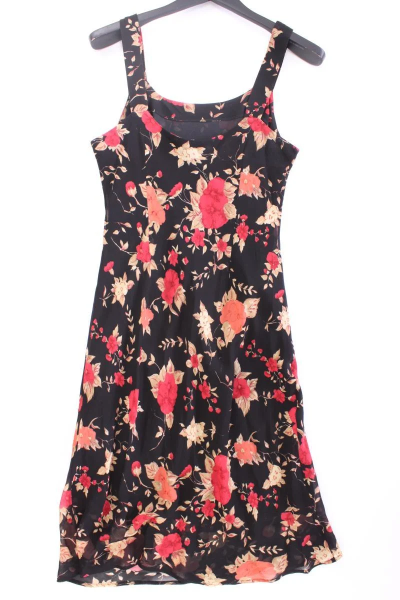 Va Bene Trägerkleid Gr. 40 mit Blumenmuster Vintage schwarz aus Viskose