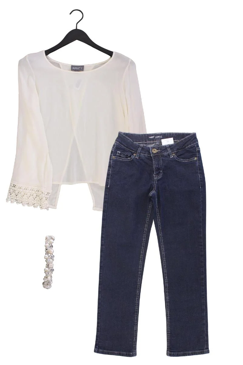 Second Hand Outfit Größe S mit Apricot Langarmbluse in Gr. S und Armband