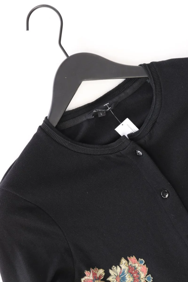 Desigual Strickjacke Gr. L Langarm schwarz aus Baumwolle
