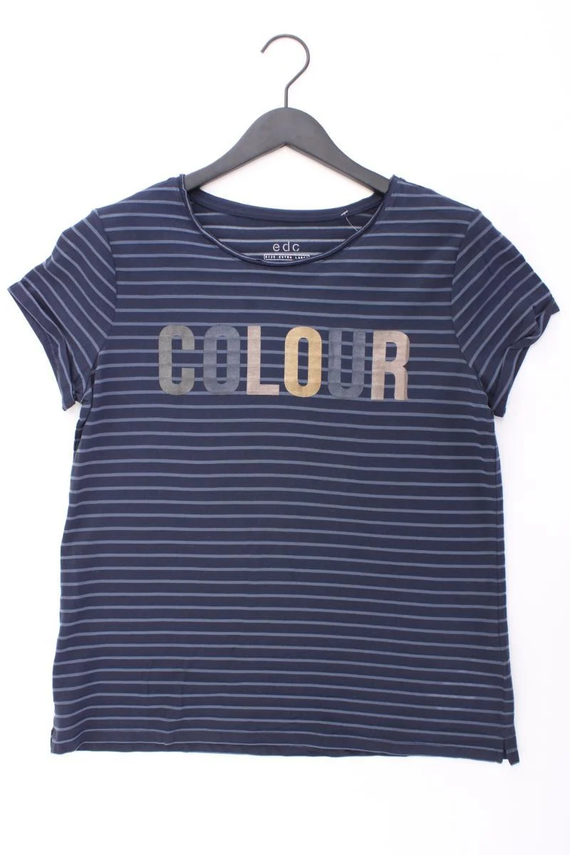 edc by Esprit Ringelshirt Gr. XL gestreift Kurzarm blau aus Baumwolle
