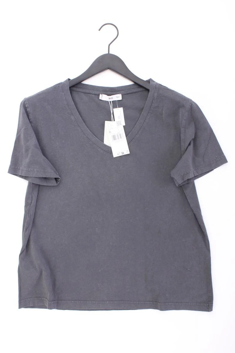 Mango T-Shirt Gr. XL neu mit Etikett Kurzarm grau aus Baumwolle