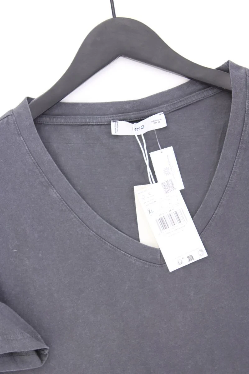 Mango T-Shirt Gr. XL neu mit Etikett Kurzarm grau aus Baumwolle