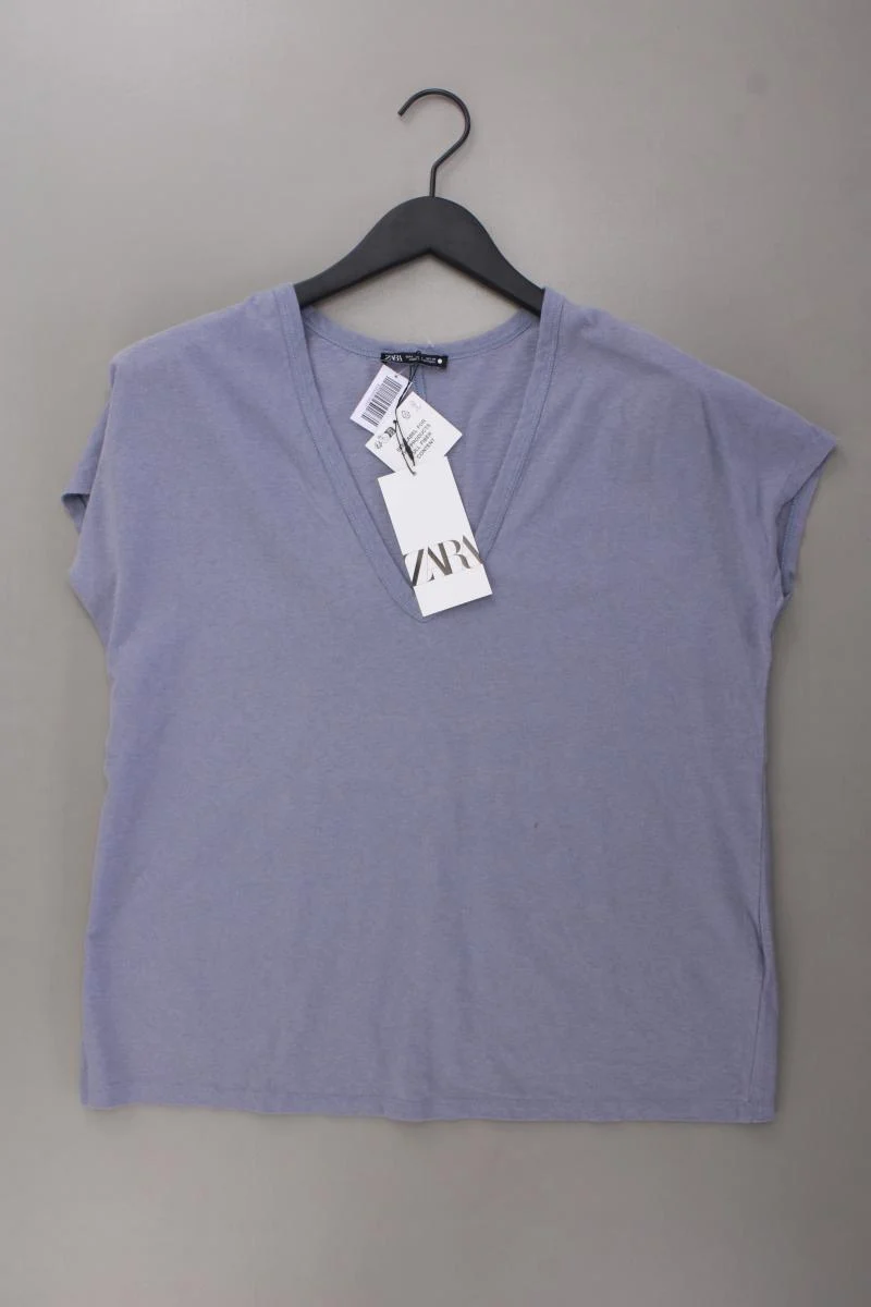 Zara Shirt mit V-Ausschnitt Gr. L neu mit Etikett Neupreis: 15,95€! Kurzarm blau