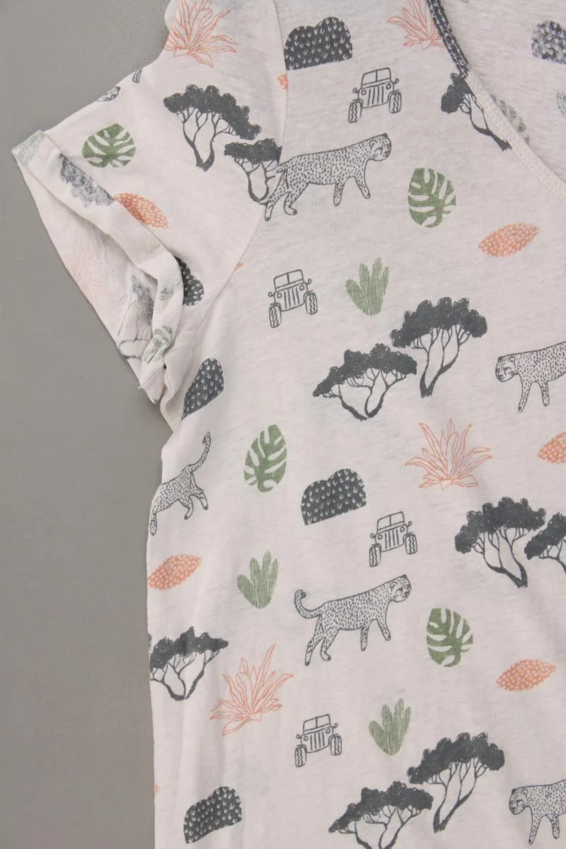 Esprit Printshirt Gr. XL mit Tierdruck Kurzarm creme aus Baumwolle