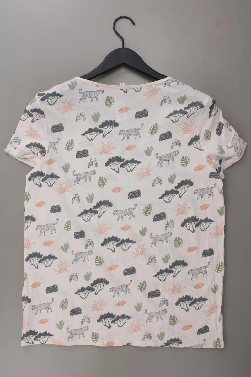 Esprit Printshirt Gr. XL mit Tierdruck Kurzarm creme aus Baumwolle