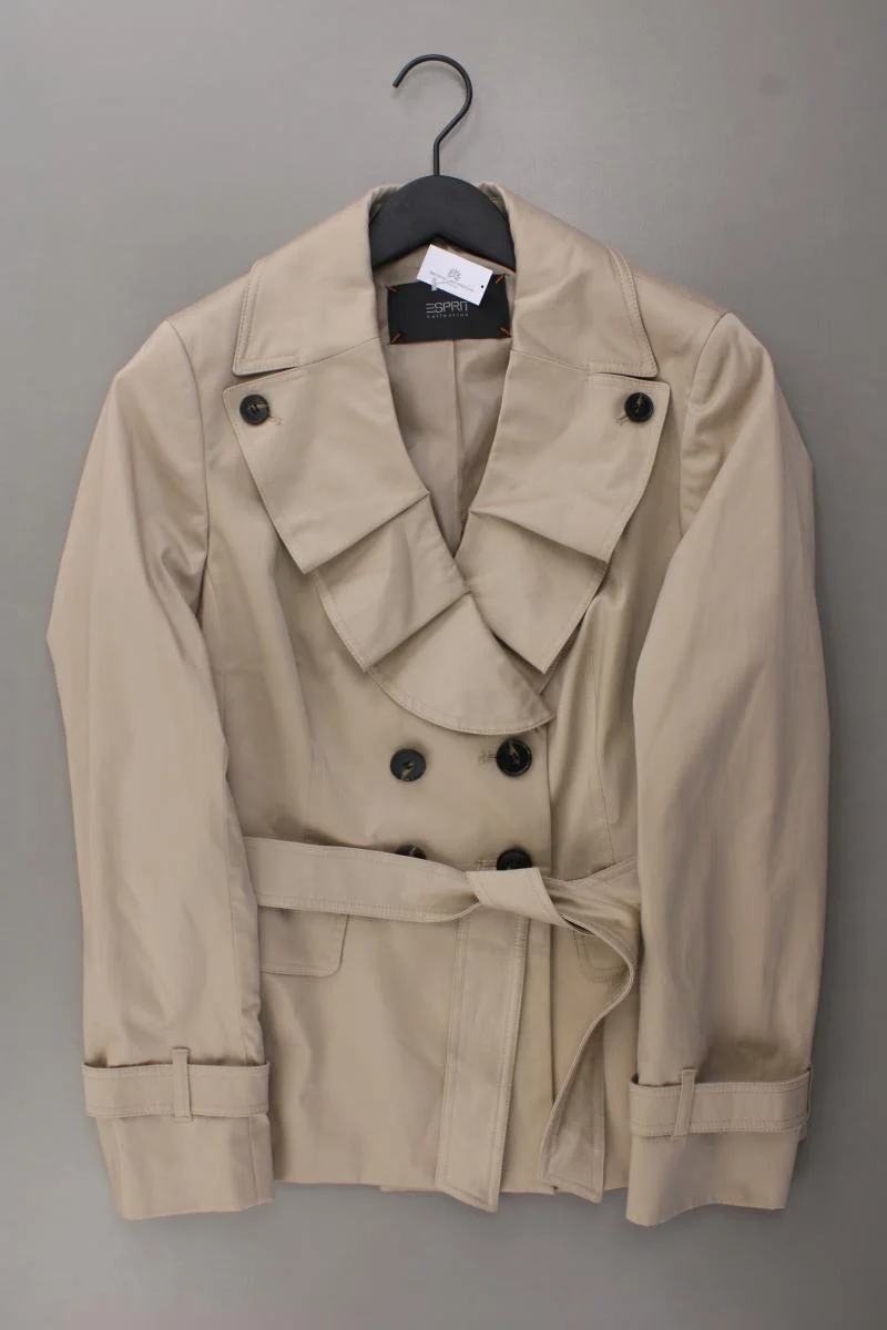 Esprit Collection Classic Jacke Gr. 40 mit Gürtel creme aus Baumwolle