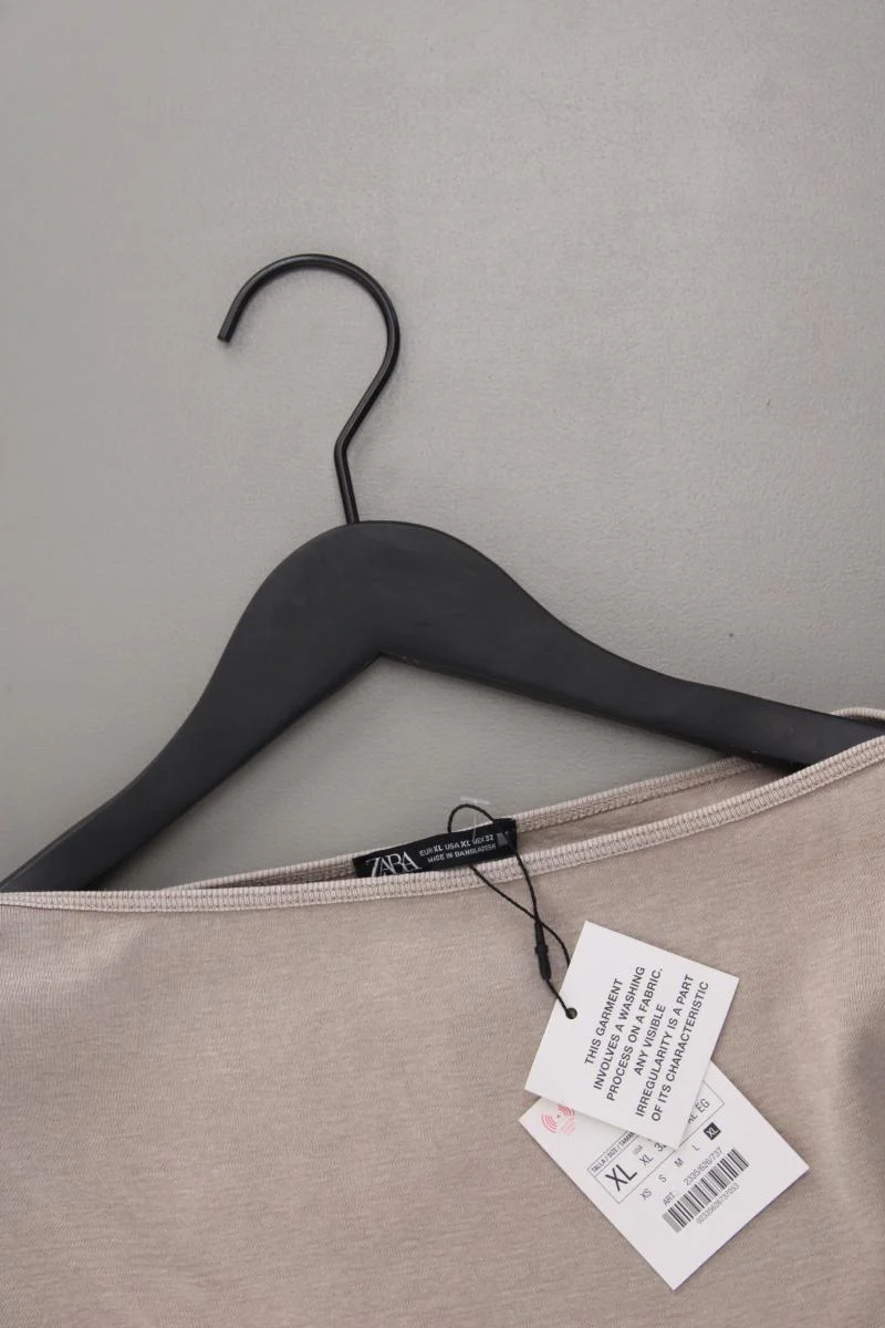Zara T-Shirt Gr. XL neu mit Etikett Kurzarm creme aus Baumwolle