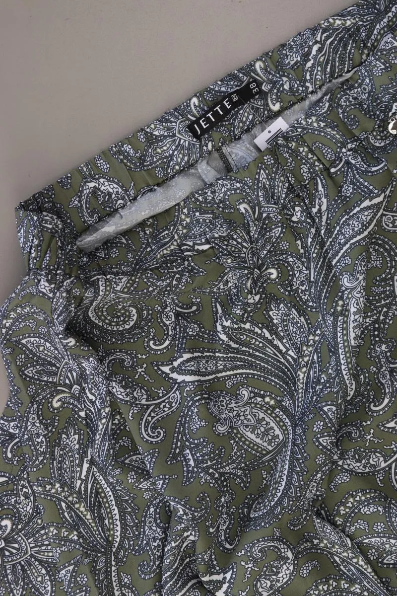 Jette Stoffhose Gr. 38 mit Paisleymuster olivgrün aus Polyester