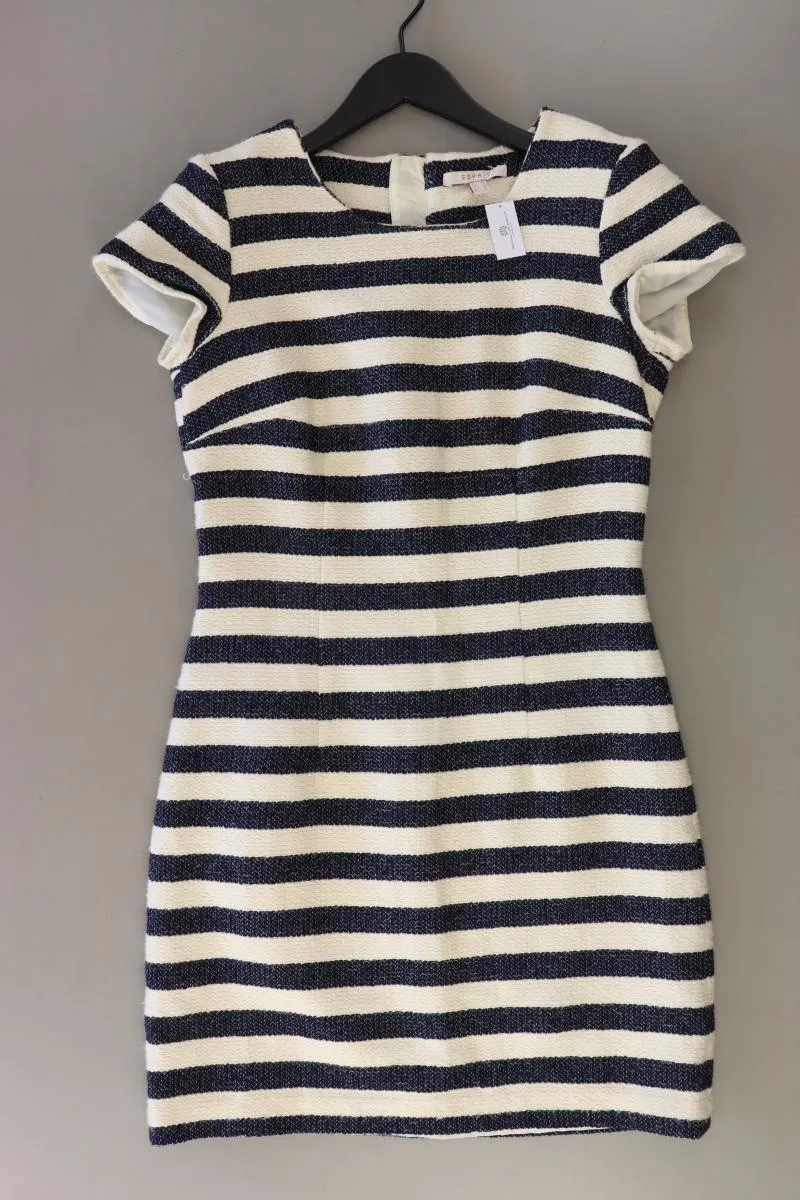 Esprit Bleistiftkleid Gr. 36 gestreift Kurzarm blau aus Baumwolle