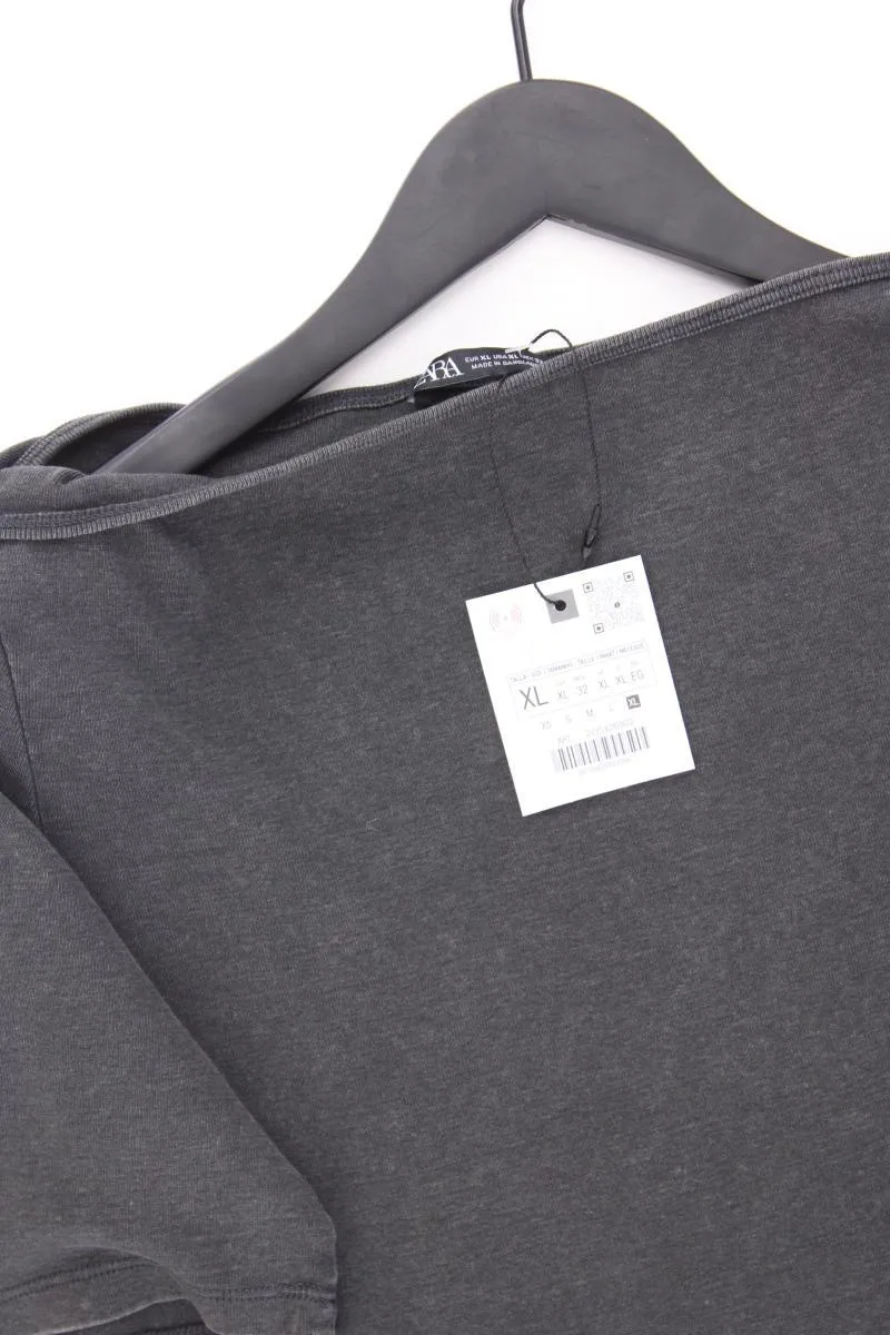Zara T-Shirt Gr. XL neu mit Etikett Kurzarm grau aus Baumwolle