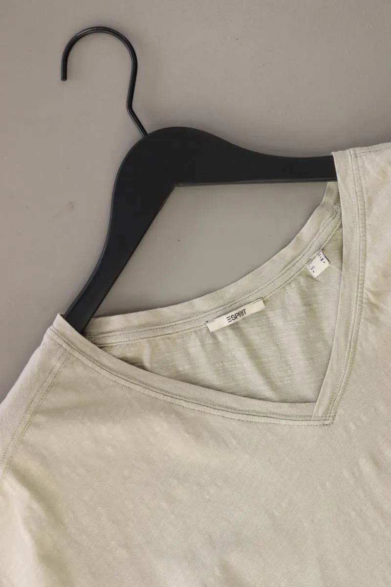Esprit Shirt mit V-Ausschnitt Gr. M Kurzarm grün aus Baumwolle