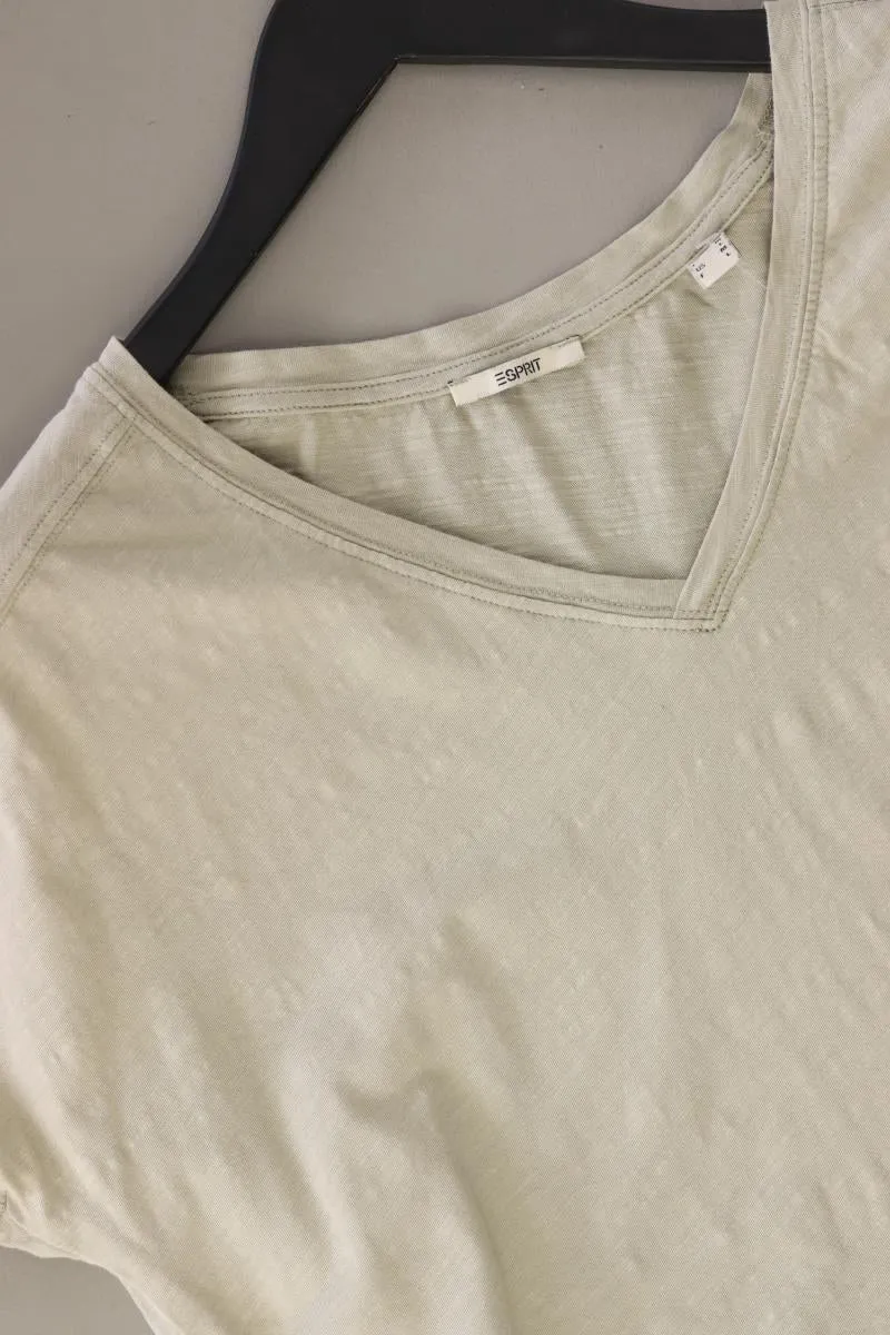 Esprit Shirt mit V-Ausschnitt Gr. M Kurzarm grün aus Baumwolle