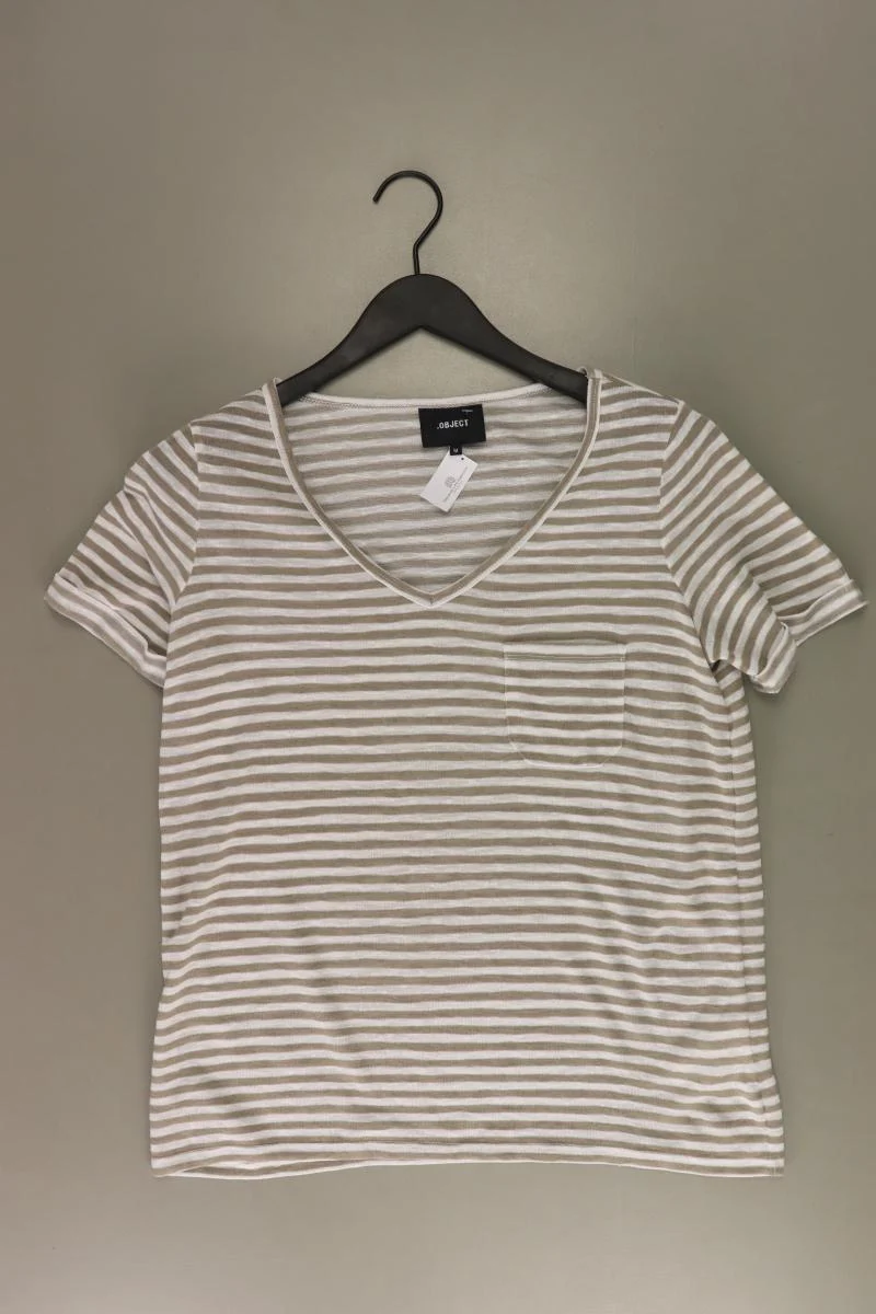 Object Ringelshirt Gr. M gestreift Kurzarm grau aus Polyester