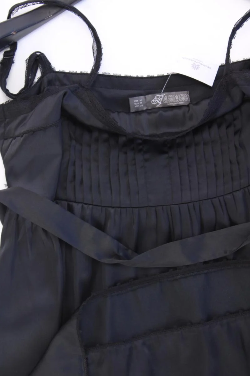 Zara Trägerkleid Gr. M mit Gürtel schwarz aus Polyester